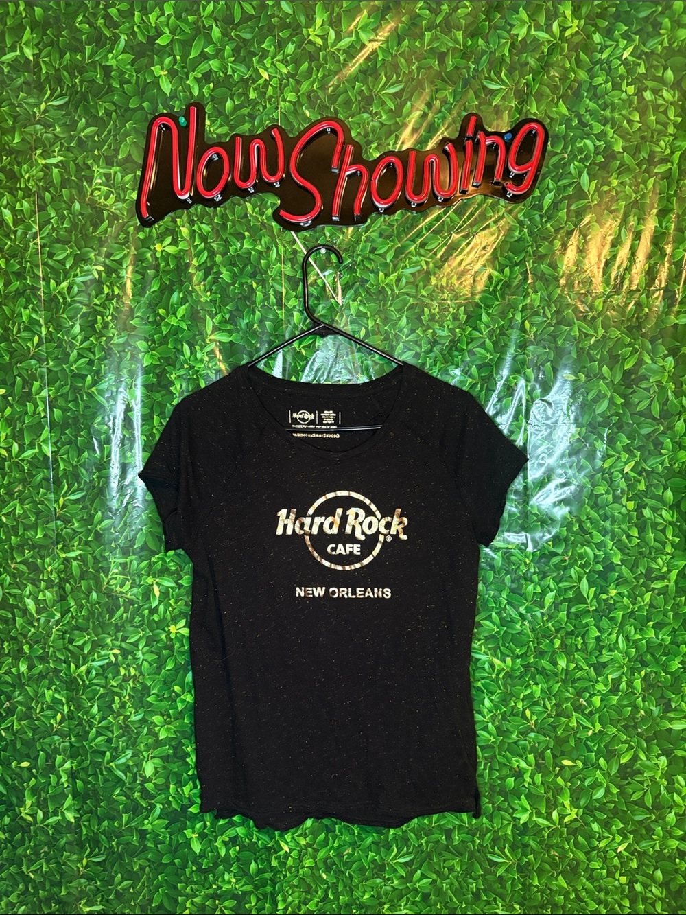 Hard Rock Cafe Black Tee with Gold Logo